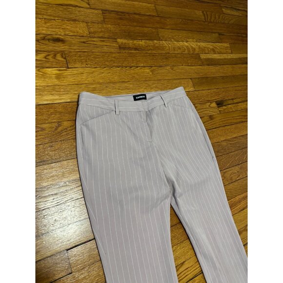 Express Womens Editor Barely Bootcut Dress Pants Size 10 Purple Striped Trousers - Picture 2 of 6